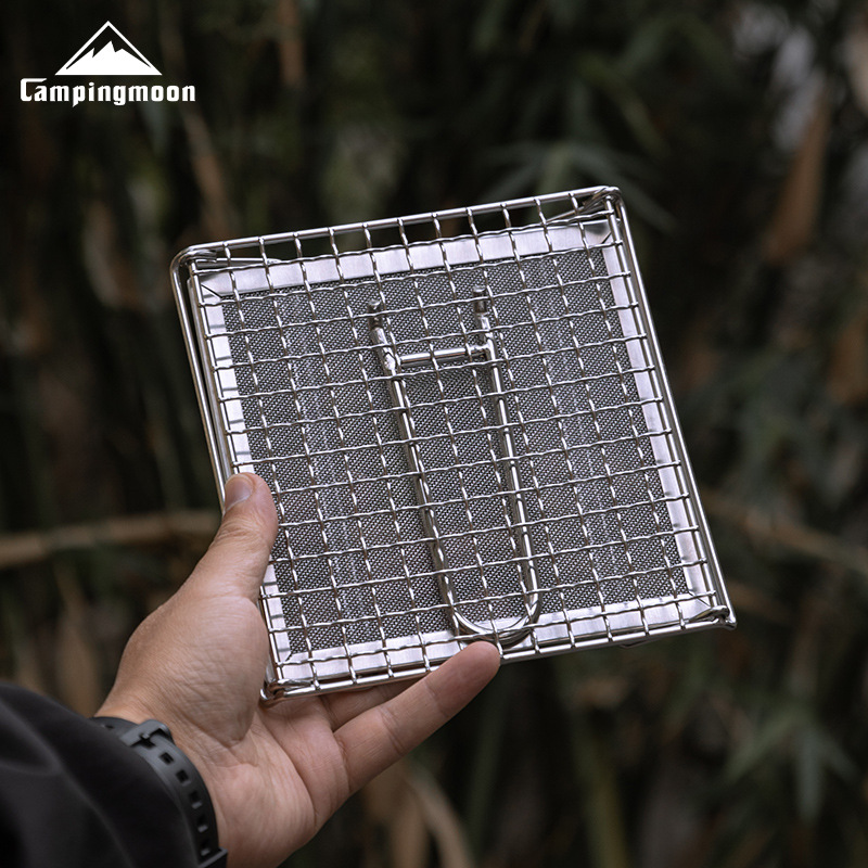 Camping Cooking Mesh - CAMPINGMOON Rejilla Plegable de Acero Inoxidable