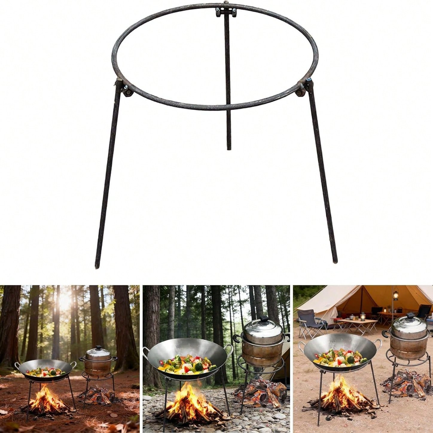 Camping Cooking Survival - Trípode portátil para acampar al aire