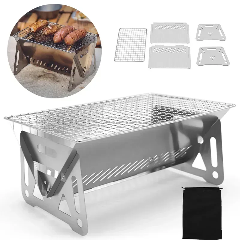 Camping Cooking Mesh - Parrilla Portátil Plegable para Barbacoa, Estufa