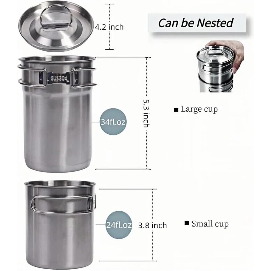 Tazas plegables para acampar,  - Camping Cooking Set reseña y precio
