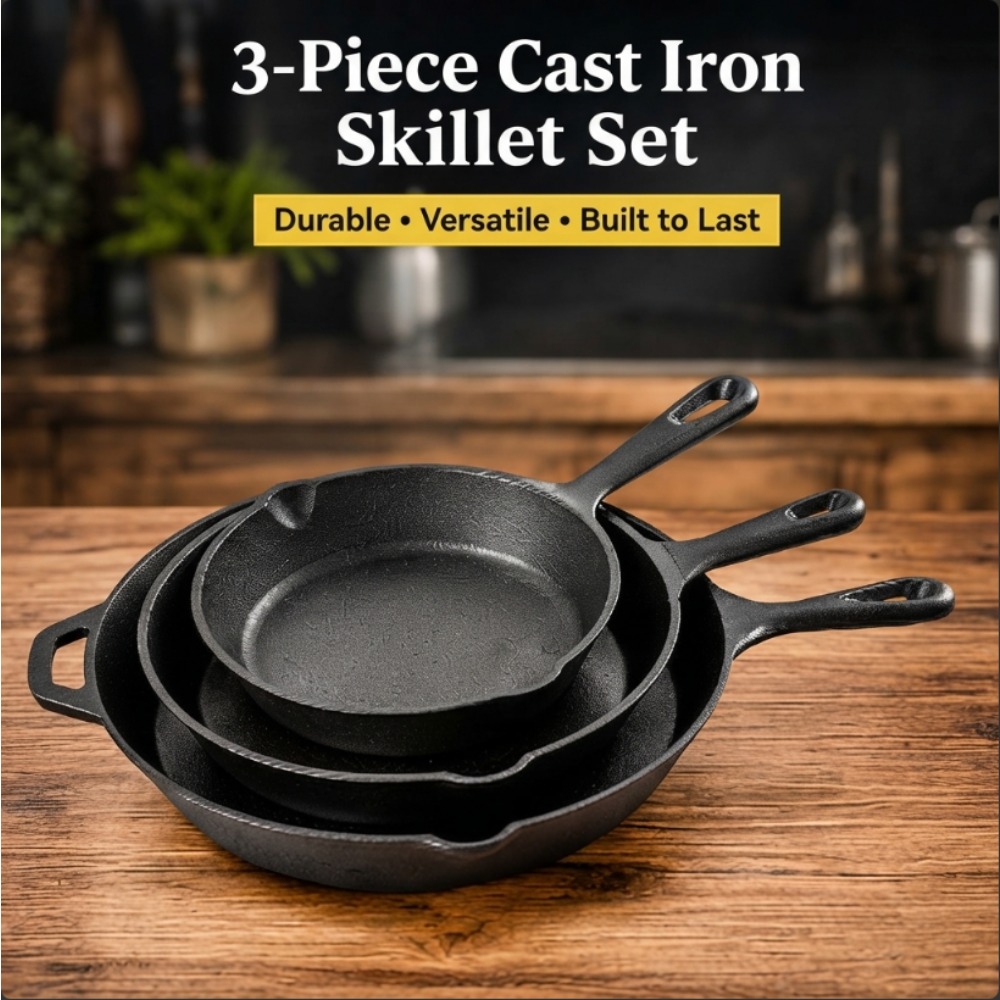 Juego de 3 Sartenes de Hierro  - Skillet Cast Iron Camp reseña y precio