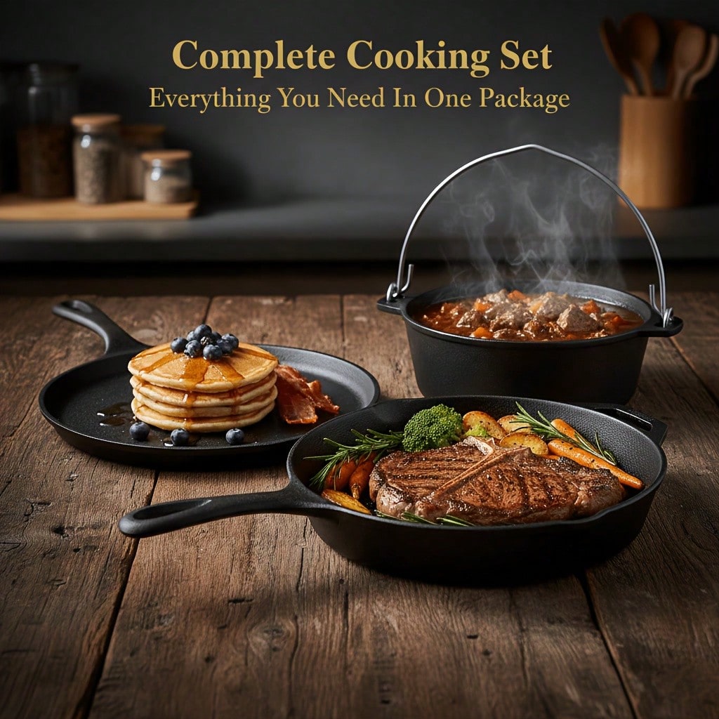 PACILACK Juego de Ollas y Sart - Camping Cooking Cast Iron reseña y precio