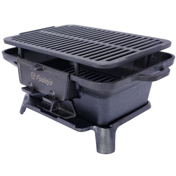 Parrilla de Carbón Portátil pa - Skillet Cast Iron Camp reseña y precio