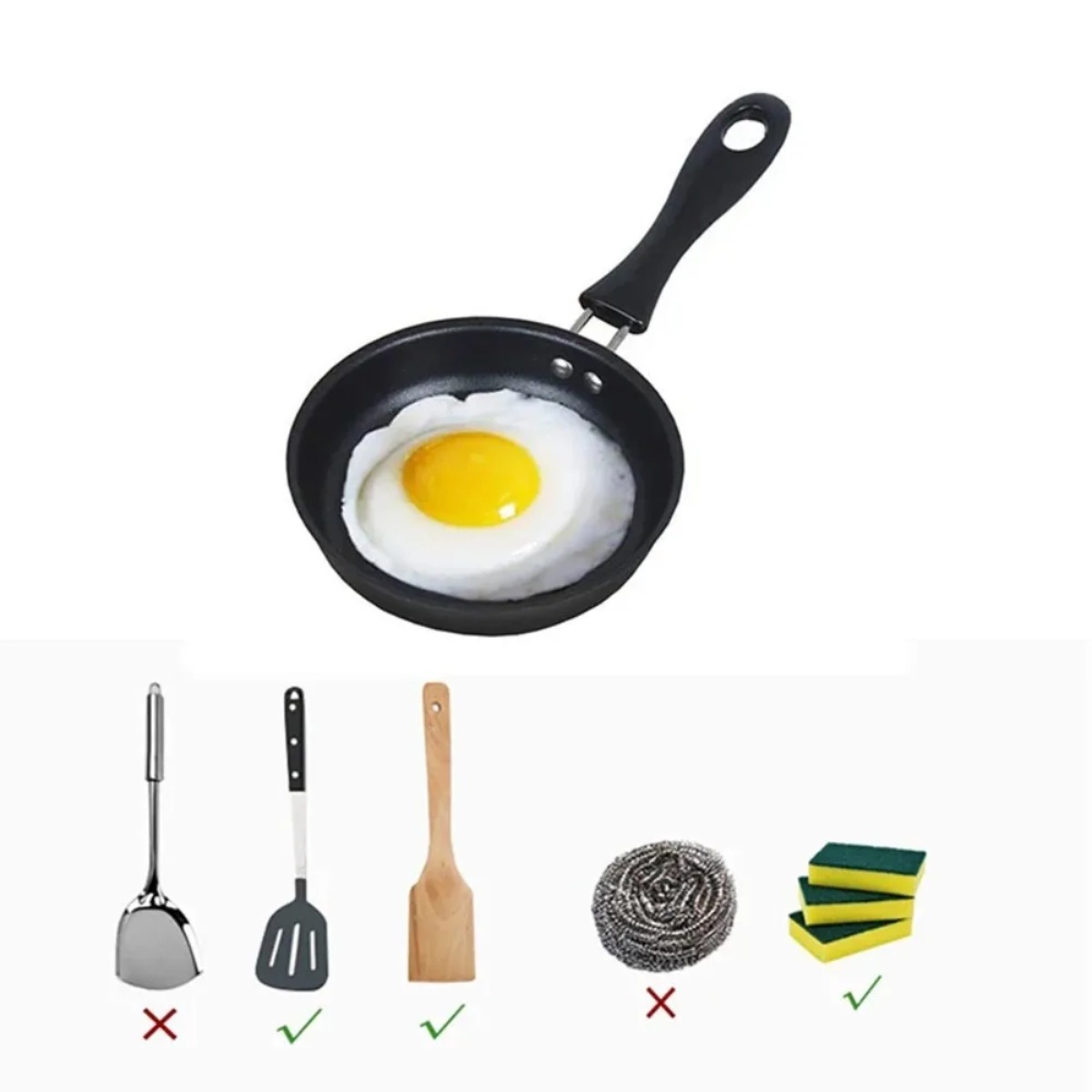 Mini sartén con mango, sartén  - Camping Cooking Cast Iron reseña y precio