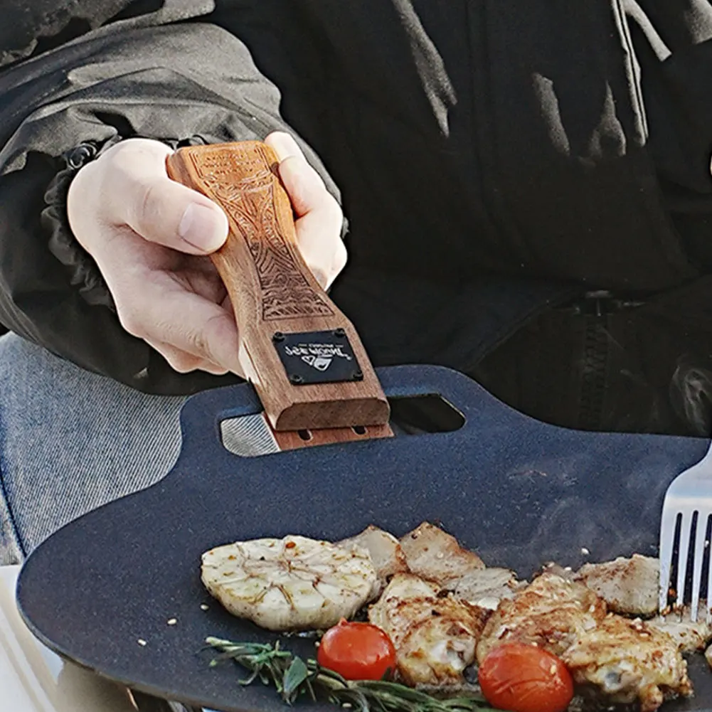 Sartén de madera natural para  - Camping Cooking Tray reseña y precio