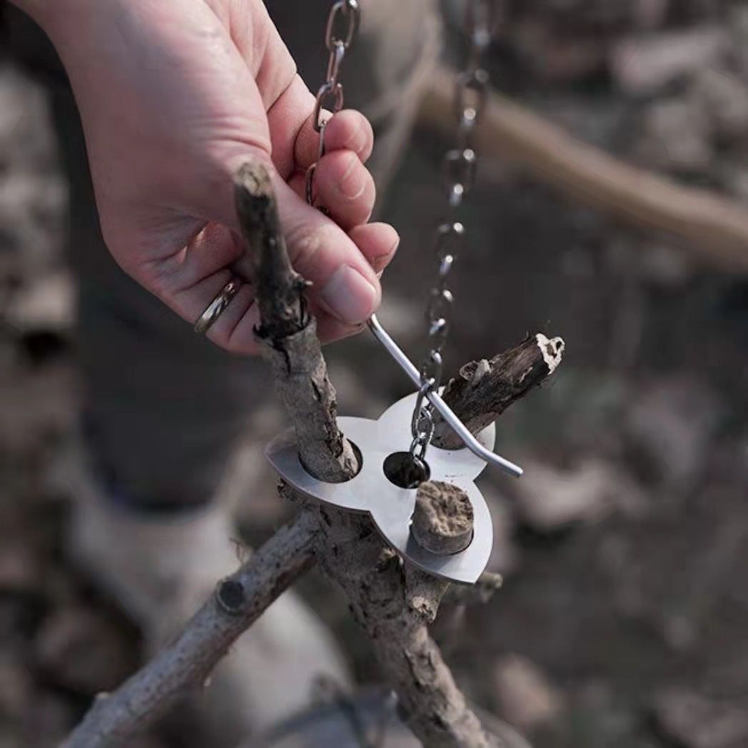 Trípode de Acero Inoxidable pa - Camping Cooking Survival reseña y precio