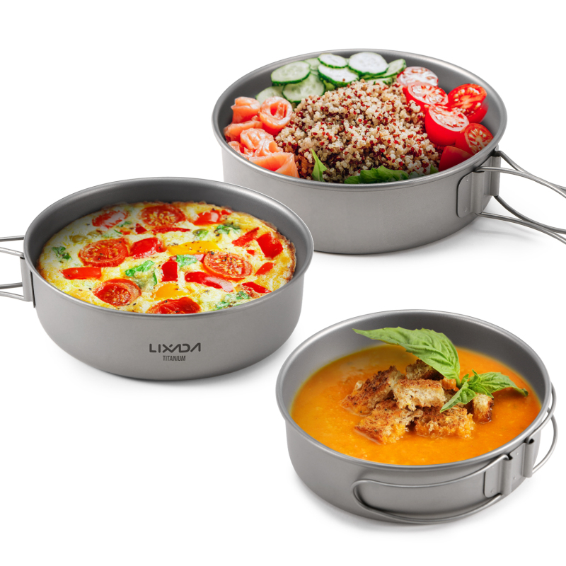 Lixada-cuencos de titanio ultr - Camping Cooking Tray reseña y precio