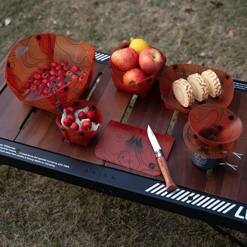 Vajilla plegable para acampar, - Camping Cooking Tray reseña y precio